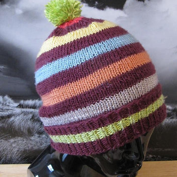 Stripe Bobble Beanie Hat