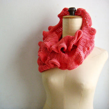 Coral Ruffled Snood