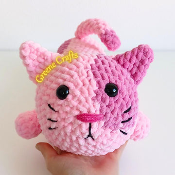 No Sew Long Cat Plush Toy (Bubblegum & Sleepy)