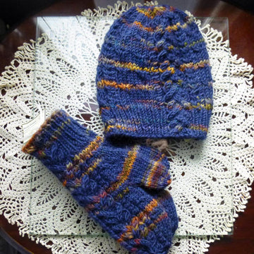 Offset Cable Mittens & Hat