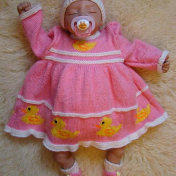 Reborn / Baby Duck Dress,Hat & Booties
