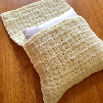 Fluffy Crochet Pillow Cover