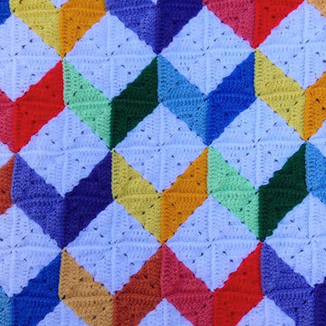 Tumbling Blocks Baby Afghan