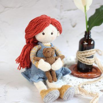 Doll Knitting Pattern - Knitted Doll Jane