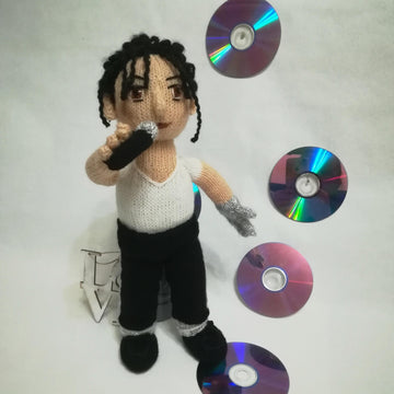 Knitting Pattern – "King of Pop" Inspired Doll – Detailed Design, Iconic Outfit, Moonwalk Shoes