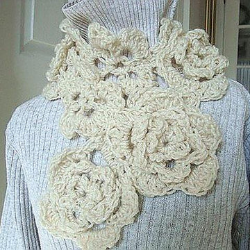 Crocheted Rose Garden Scarf