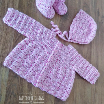 Seashells Baby Cardigan Set