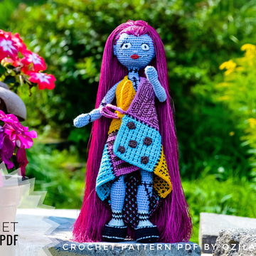 Crochet Pattern Sally Skellington Amigurumi doll