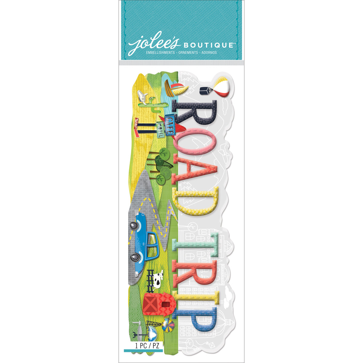 Jolee's Boutique Title Waves Dimensional Stickers - Road Trip