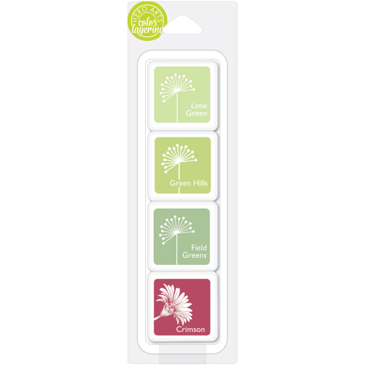 Hero Arts Dye Ink Cubes 4/Pkg - Amy's Shades Of Green