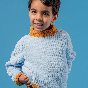 Snuggly Sweater - Free Jumper Knitting Pattern For Kids in Paintbox Yarns Chenille by Paintbox Yarns
