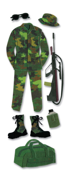 Jolees Touch Of Jolee's Dimensional Stickers - Army
