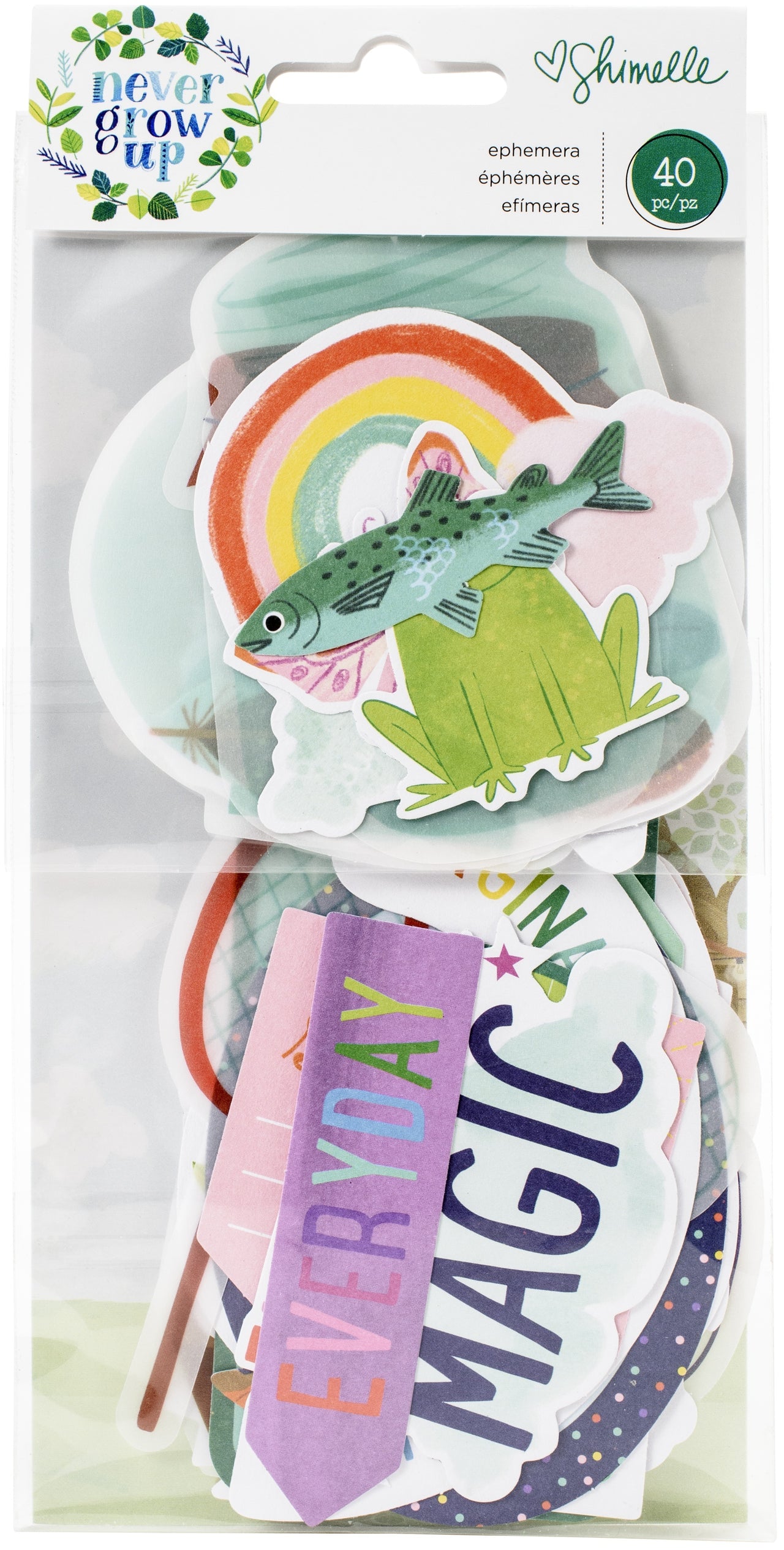 American Crafts Shimelle Never Grow Up Ephemera Die-Cuts 40/Pkg - Cardstock & Vellum