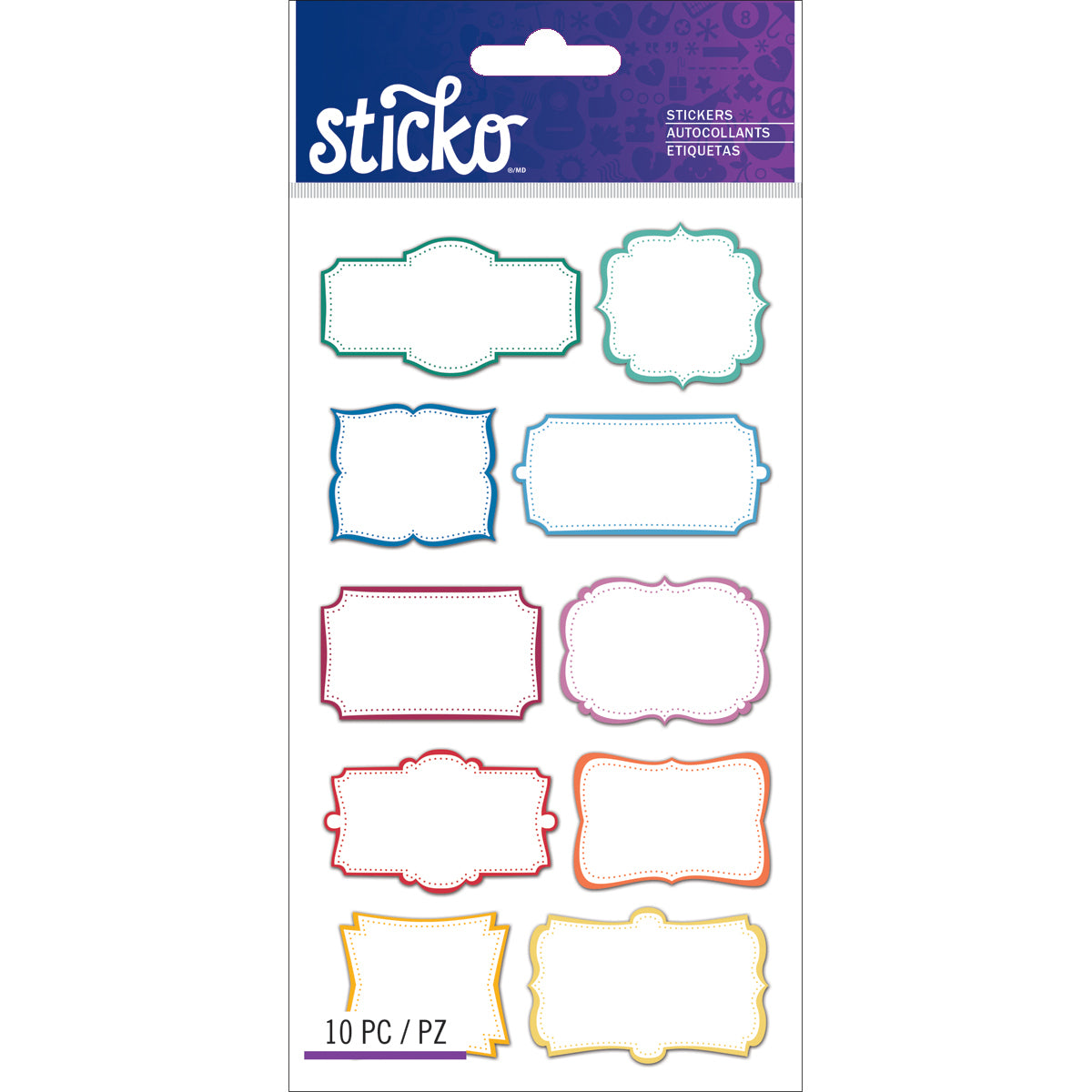 Sticko Label Stickers - Color Frame Labels