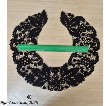 Detachable black lace crochet collar