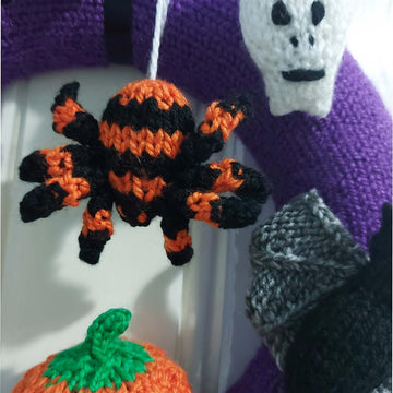 Halloween Wreath with Pumpkin Ghost Bat & Spider Decoration LH013