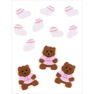 Jolee's Boutique Dimensional Embellishments 11/Pkg - Baby Girl Bears & Booties