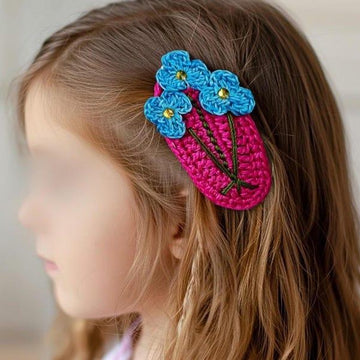 Crochet Mini Fowers Hair Clip Pdf + Video Tutorials