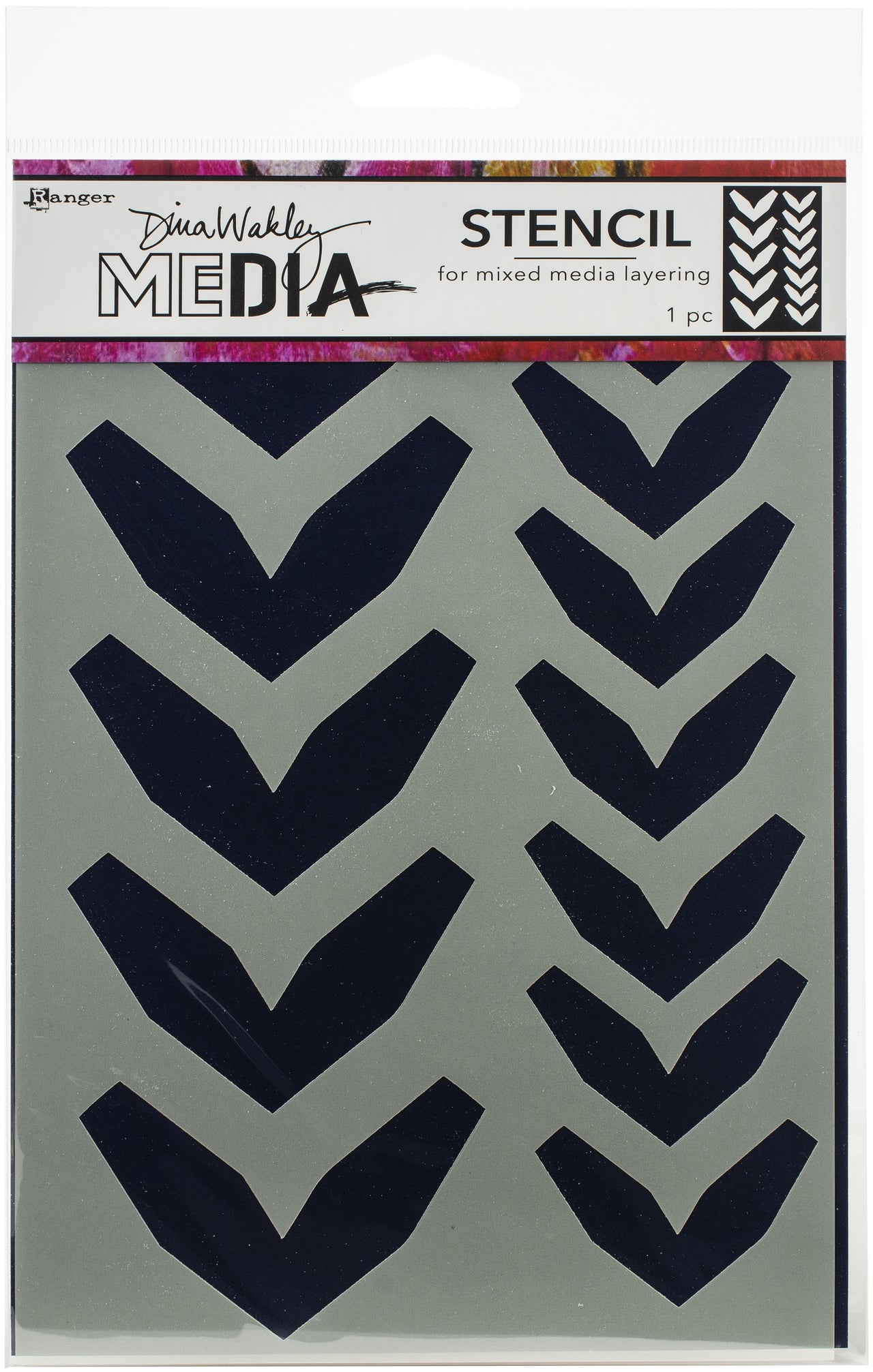 Ranger Dina Wakley Media Stencils 9"X6" - Large Fractured Chevrons