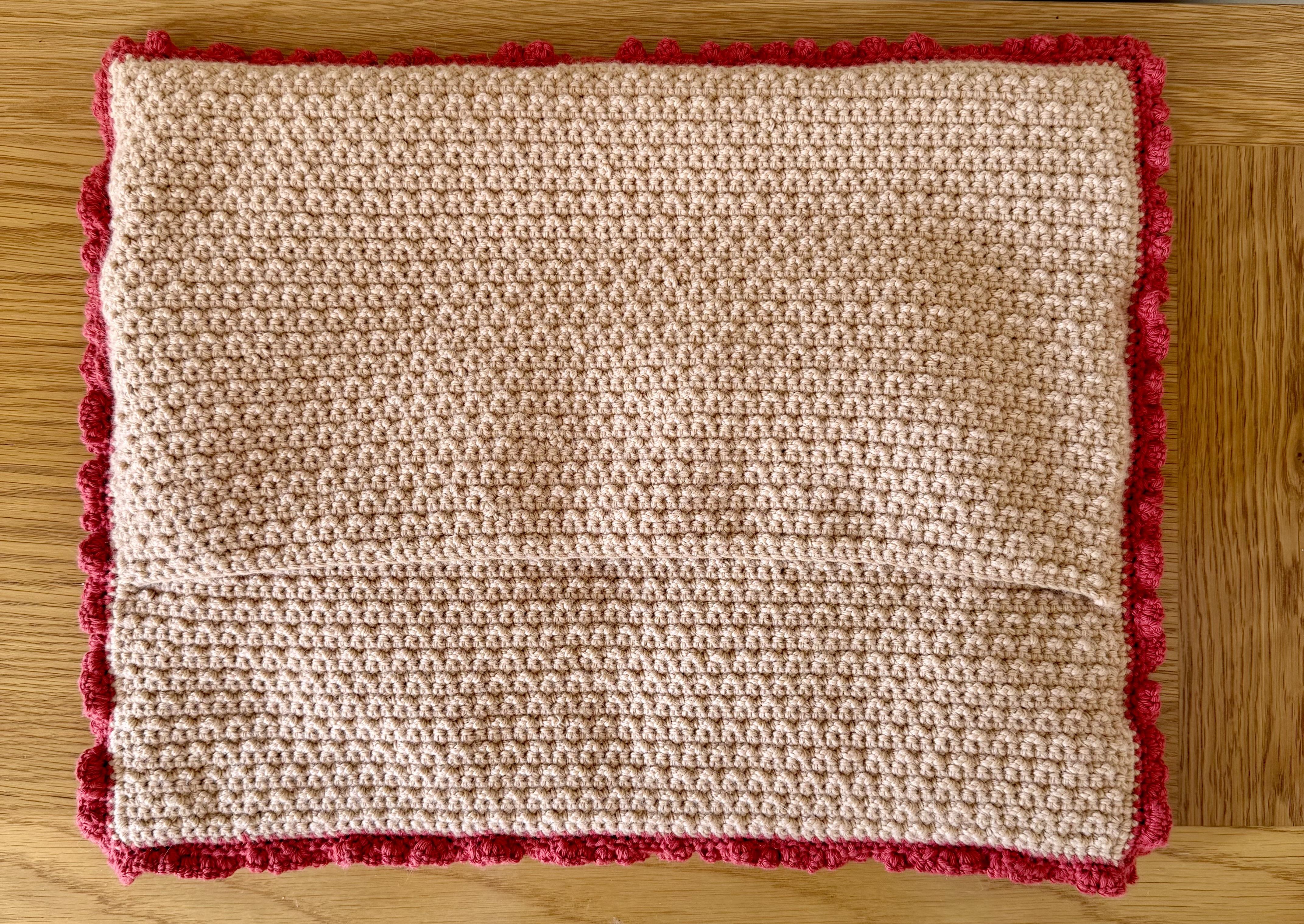Pumpkin Truck crochet cushion.