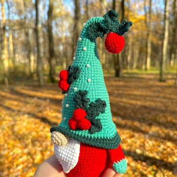 Christmas gnome in green hat