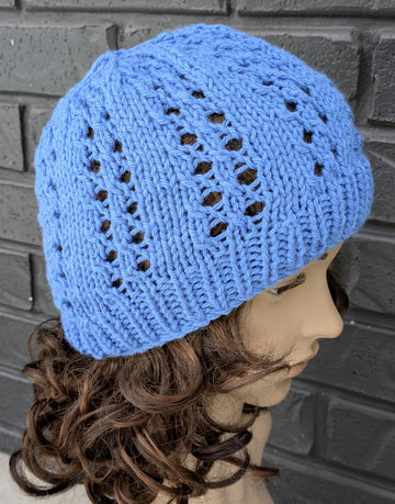 Rosemary - 12ply lace stitch beanie - 2 years to Lady