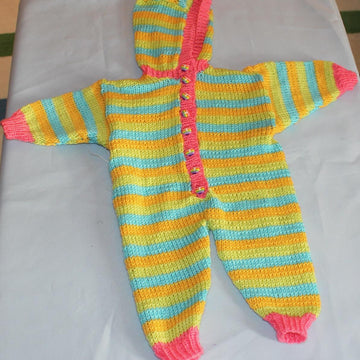 Newborn Baby Stripe Hoodie Onesie