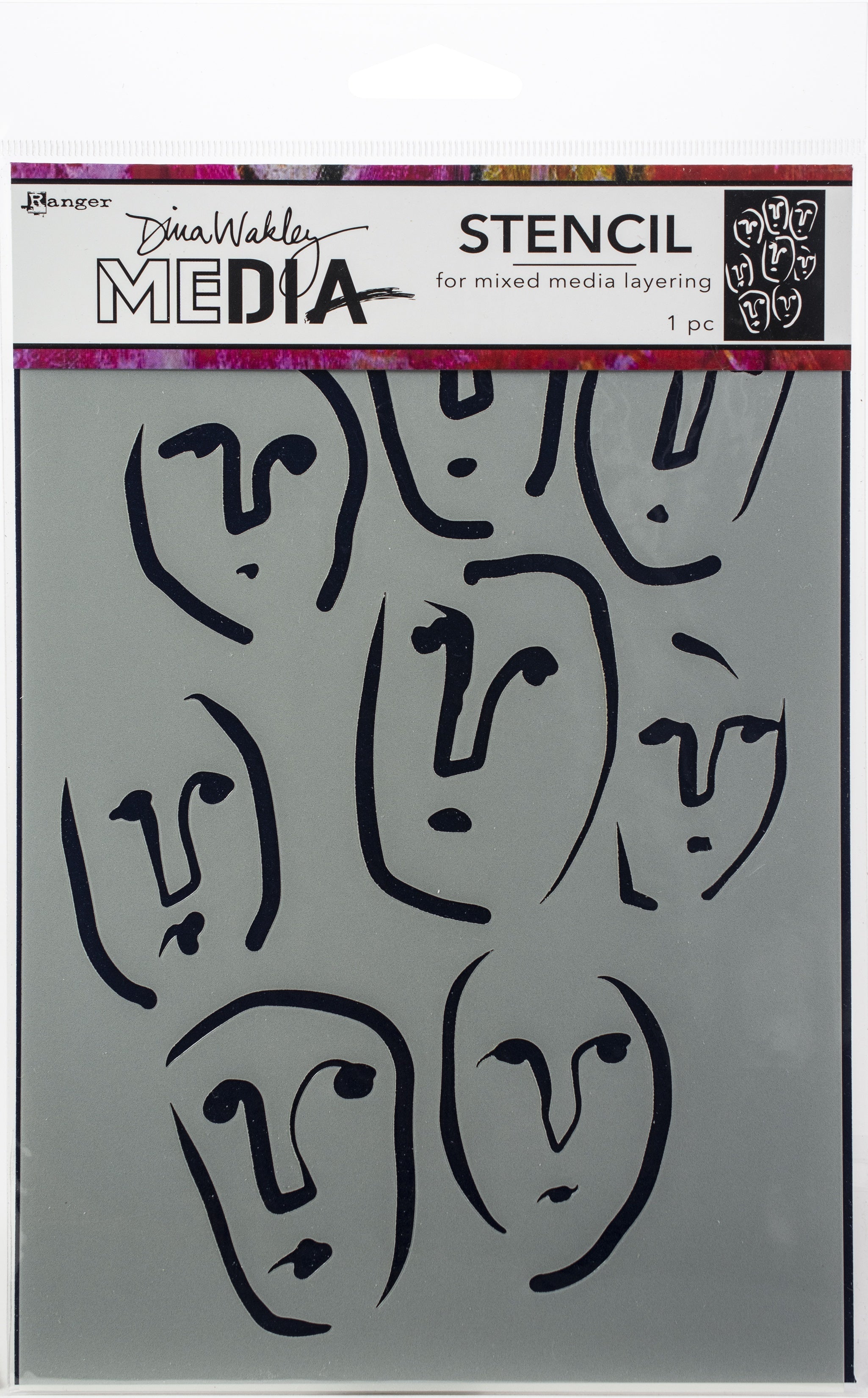 Ranger Dina Wakley Media Stencils 9"X6" - Circle Faces