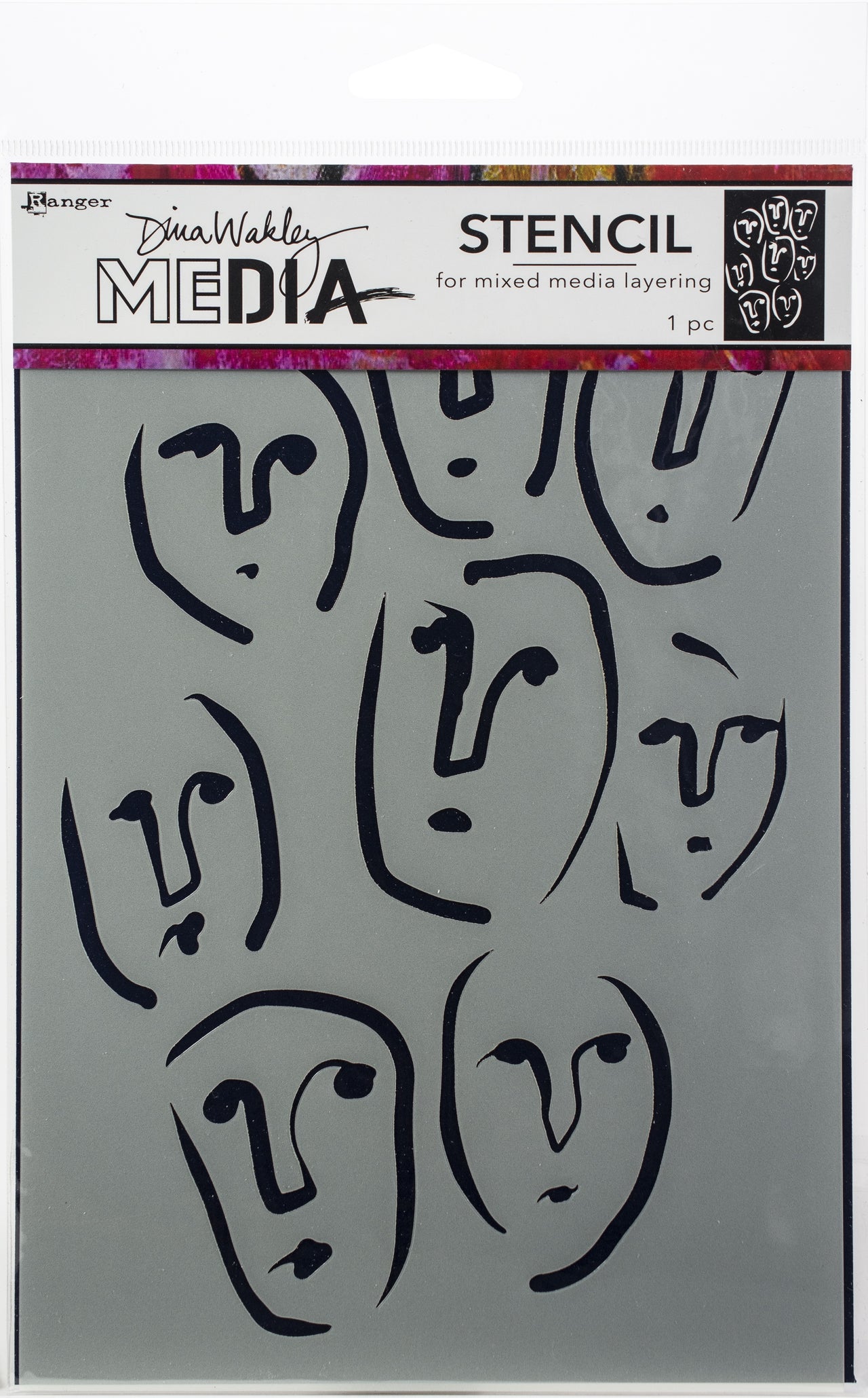 Ranger Dina Wakley Media Stencils 9"X6" - Circle Faces