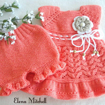 Knitting PATTERN Baby Dress Knitted Baby Pants by Elena Mitchell