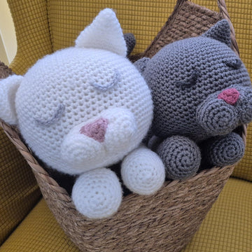Sleeping Cat Crochet Amigurumi Plush Doll