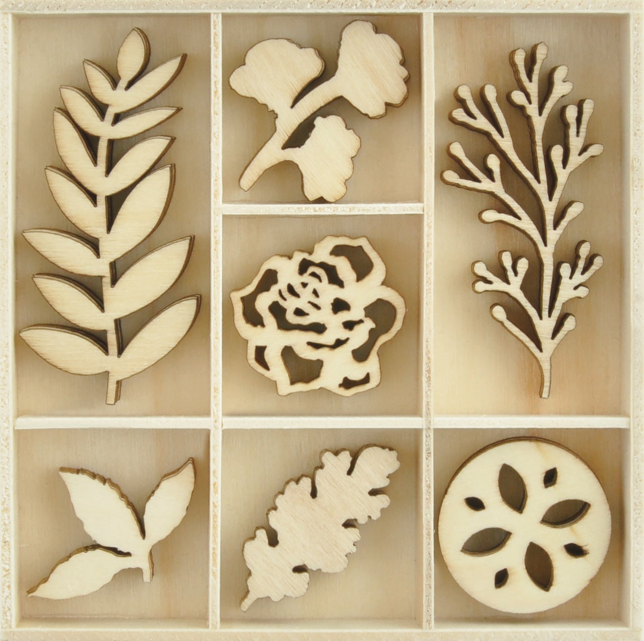Kaisercraft Wood Mini Themed Embellishments - Nature, 35/Pkg