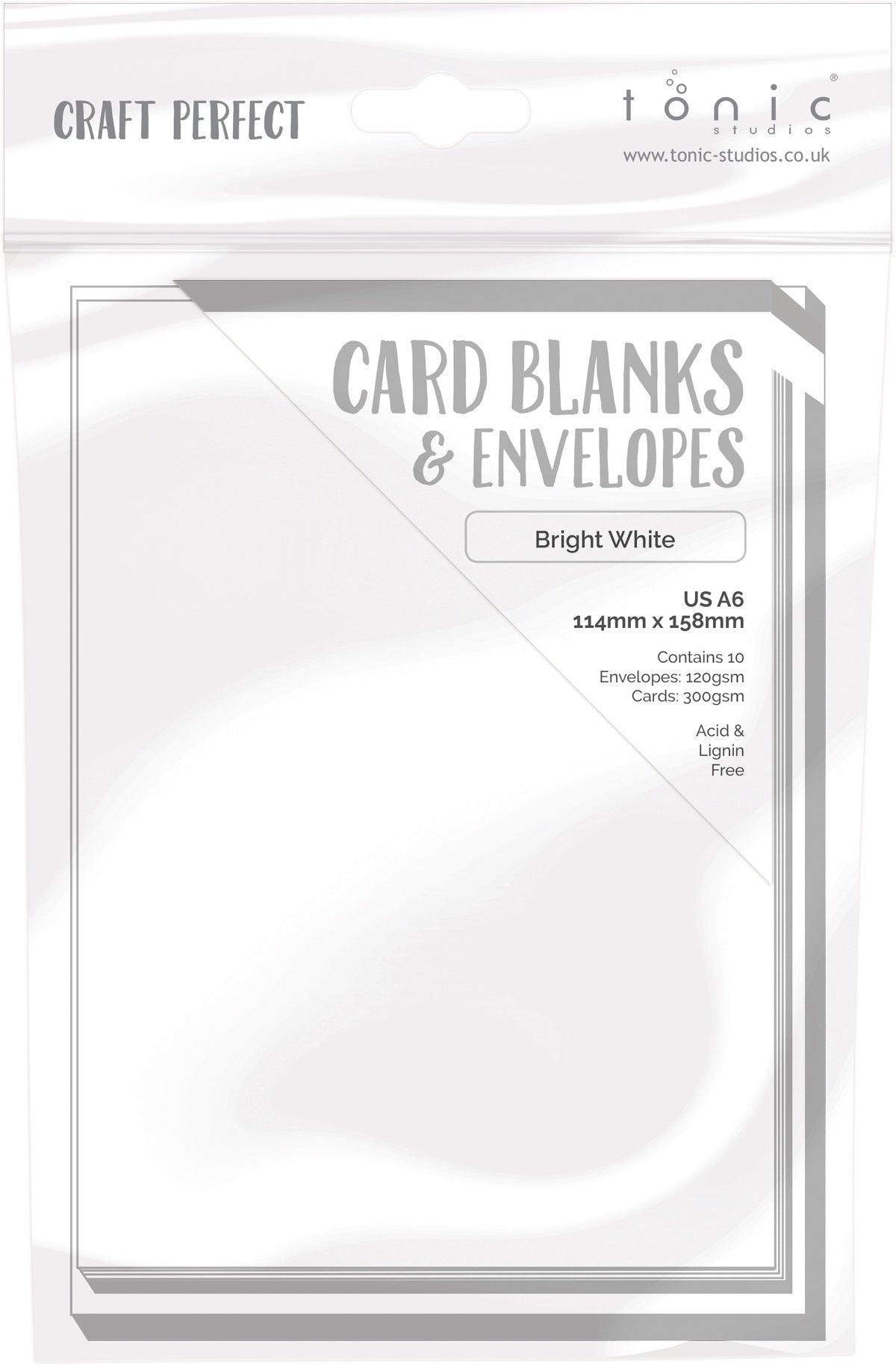Tonic Studios Craft Perfect Card Blanks US A6 - Bright White