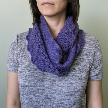 Olivia - lace border loop scarf