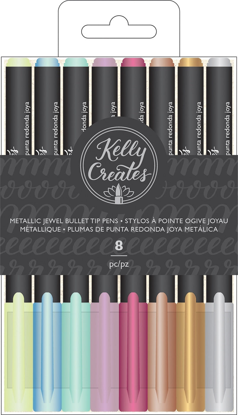 American Crafts Kelly Creates Metallic Jewel Bullet Tip Pens 8/Pkg - 548782