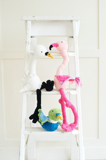 Crochet Flamingo, Swan and Duck in Stylecraft Squeeze Me DK - 10086 - Downloadable PDF