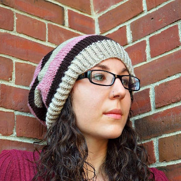 Simple Striped Slouchy Beanie Cap Hat
