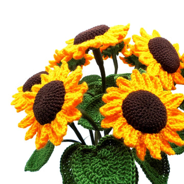 Sunflowers - simple from scraps of yarn