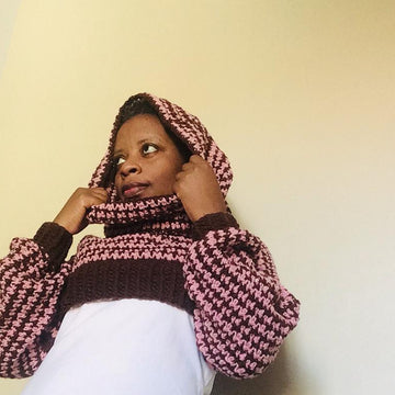 Houndstooth Cropped Sweater