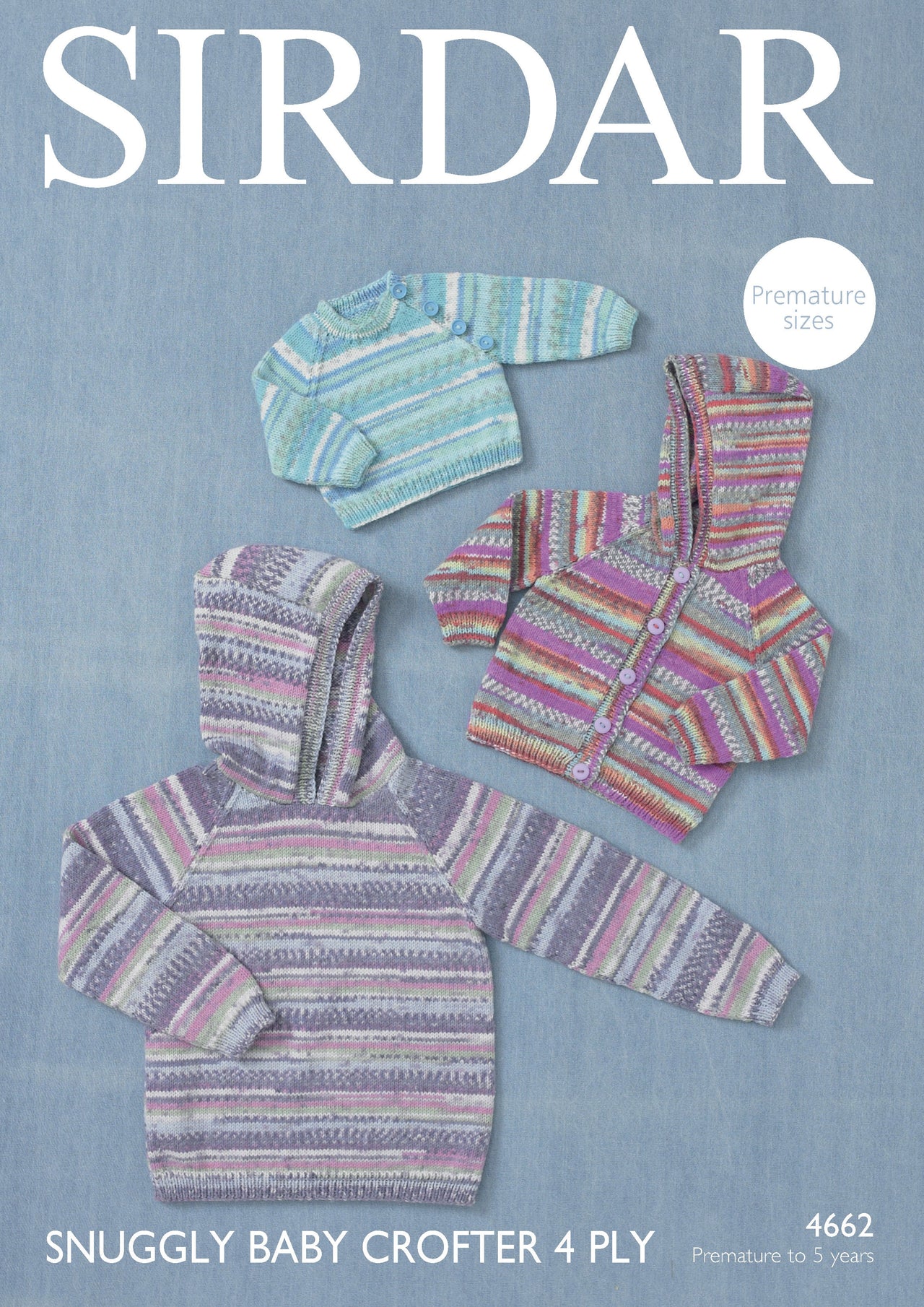 Hooded Jacket and Sweaters in Sirdar Snuggly Baby Crofter 4 Ply - 4662 - Leaflet