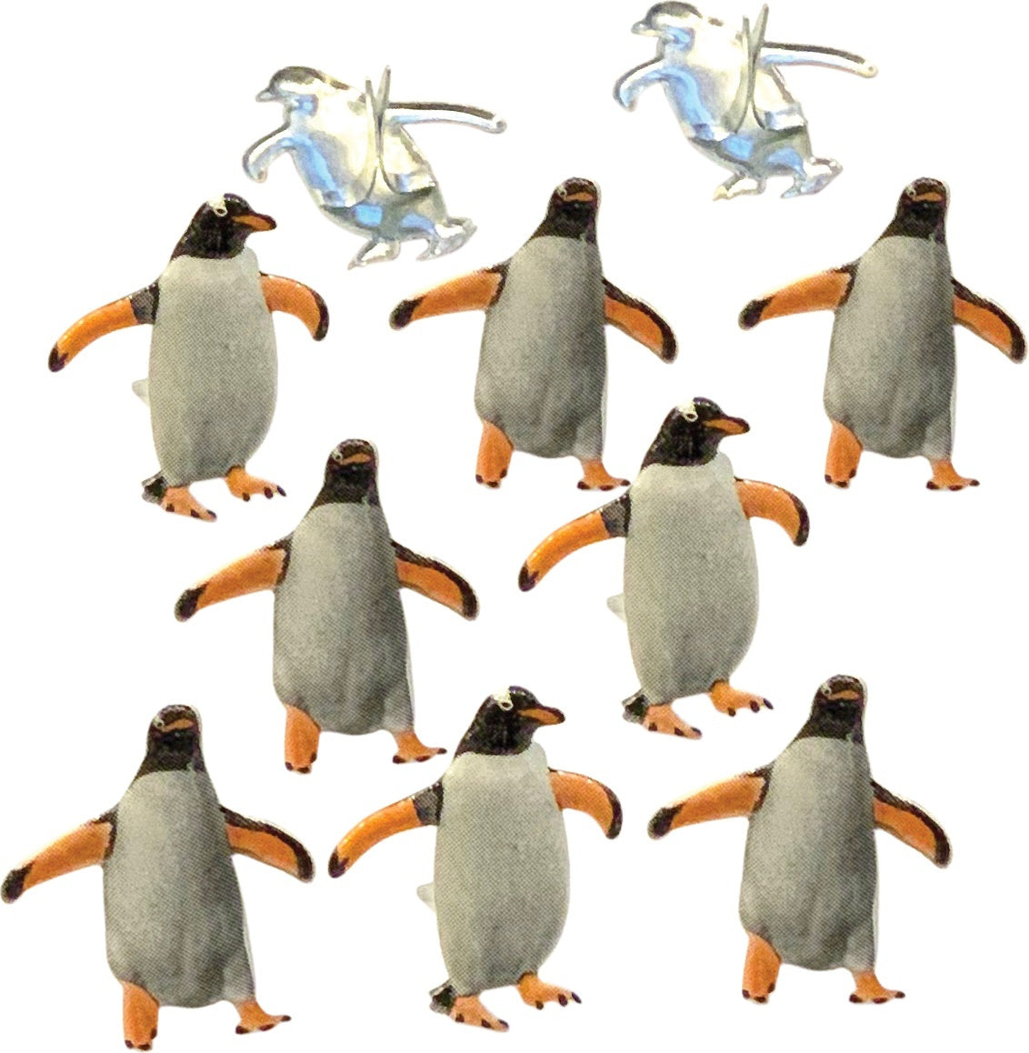 Eyelet Outlet Shape Brads 12/Pkg - Penguin