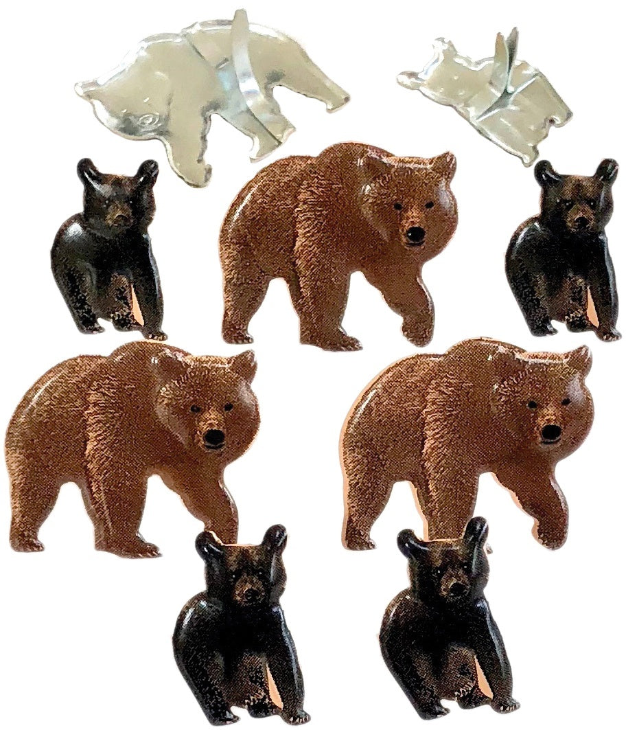 Eyelet Outlet Shape Brads 12/Pkg - Bear