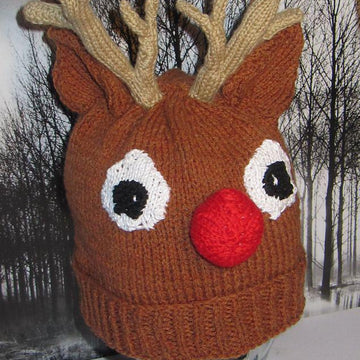RUDOLPH REINDEER CHRISTMAS BEANIE HAT