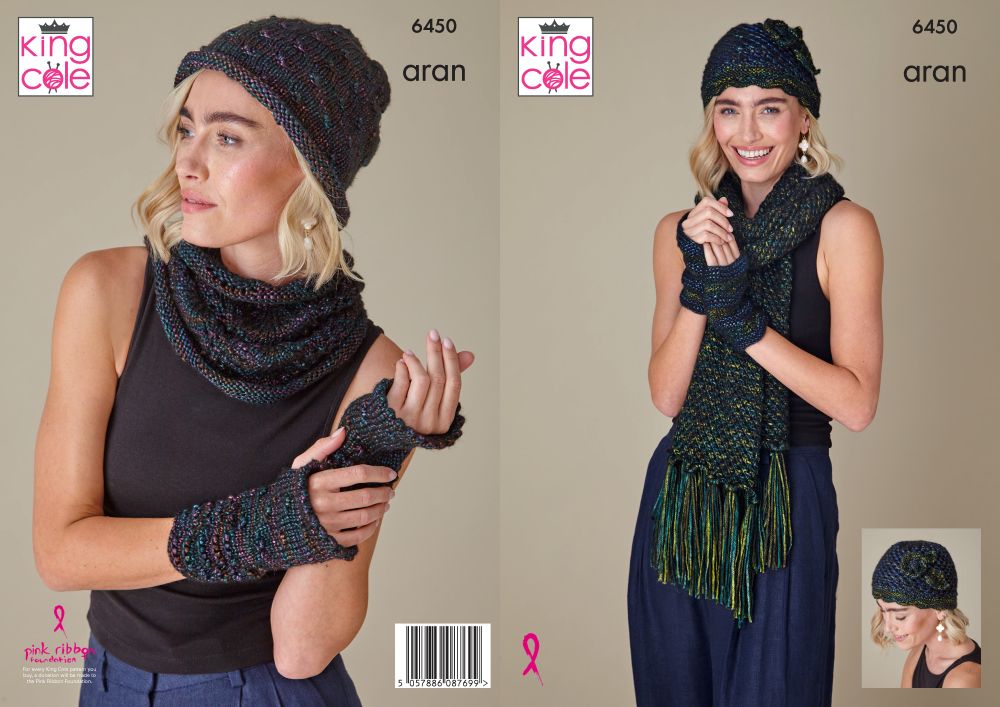 Accessories 6450 knitted in King Cole Firefly Aran