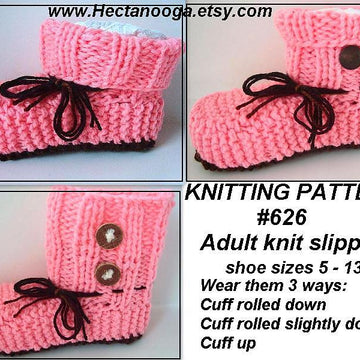 626, UNISEX KNITTED SLIPPERS, Adult