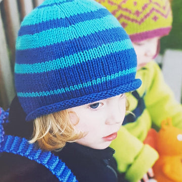 Striped Knotted Beanie