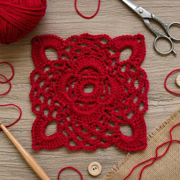 Crochet Square Motif Pattern PDF + Video Tutorial (English Only)