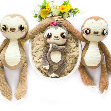 Lenny the Sloth + Eyes pattern (PDF + 9 videos)