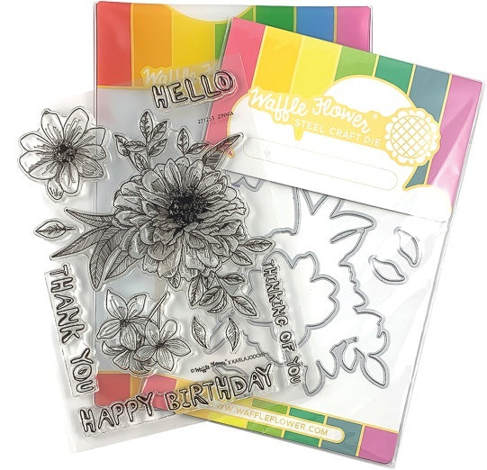 Waffle Flower Crafts Waffle Flower Stamp & Die Set - Zinnia