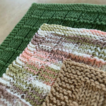 Learn to Knit - Bars and Stripes Knitted Dishcloth